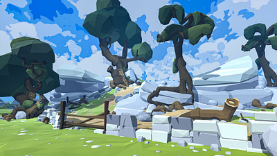 Path Between Trees 3d assets envoirnment illustration landscape lowpoly nature trees unity village