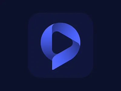 Chat + Play App Icon app icon call chat bubble communication gradient icon logo loop message microphone play button logo play logo review ribbon social video logo