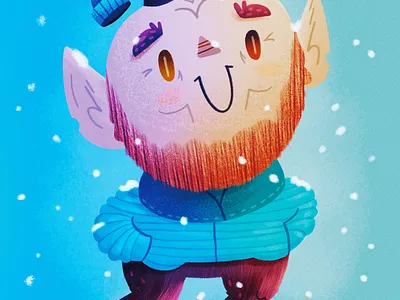 2020 Holiday Card cartoon holiday card illustration krampus snow texture