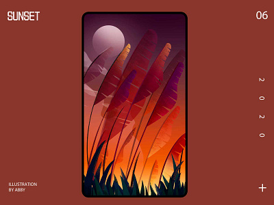 sunset illustration sunset