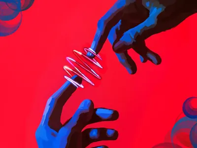 Neon hand digital painting illustration paint procreate woman