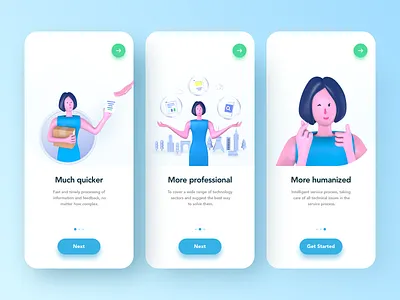 Guide Page 3d 3d character app app design blue cinema 4d guide page interface ui uiux ux