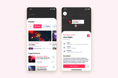 Music Event UI mobile concept android ui app app ui design ios ios ui material mobile mobile app mobile ui music sketch template ui ui design ui kit ui kits ux design ux ui