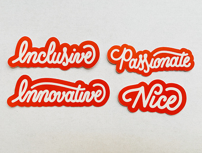 Value Stickers adobe illustrator company custom type decal design goodtype handlettered handlettering identity inclusive innovative lettering levy nice passionate script sticker typism values