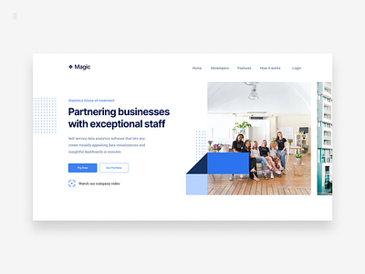 Magic Business blue design ui ux web white