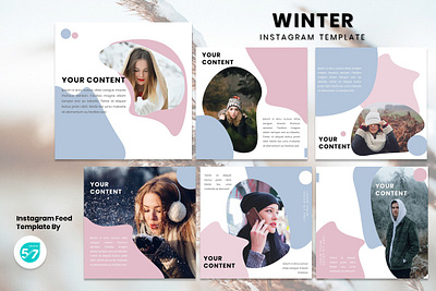 Instagram Feed Template - Winter branding design fashion graphicdesign instagram instagram post instagram story instagram template models