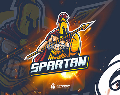 SPARTAN ESPORT LOGO branding cartoon gaming illustration logo logo esport logo mascot mascot mascot character spartan vector warrior logo