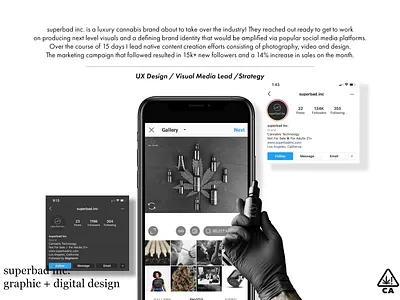 brand development for superbad inc branding cannabis content creator content creator digital design emerge virtual conference remote designer social media development superbad inc user research ux design ux designer virtual design project visual design