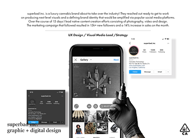 brand development for superbad inc branding cannabis content creator content creator digital design emerge virtual conference remote designer social media development superbad inc user research ux design ux designer virtual design project visual design