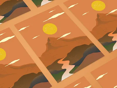 Mountain Canvas Art poster designs Boho Style article canvas illustrations mountains poster design