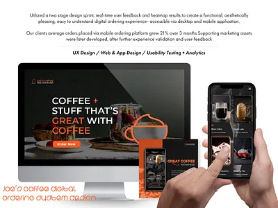 joe's coffee responsive design agile app design brand development davron bowman digital design graphic design las vegas graphic designer mobile app design mobile ordering app project management responsive design visual design web design