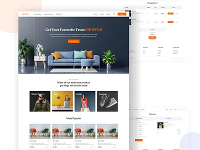 Shopper design e commerce shop shopping template ui uiux web