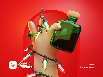 Christmas Sauce 3d 3d art blender blender3d christmas christmas card christmas lights christmas tree diorama holiday holiday card holidays illustration isometric isometric design isometric illustration low poly wine wine bottle