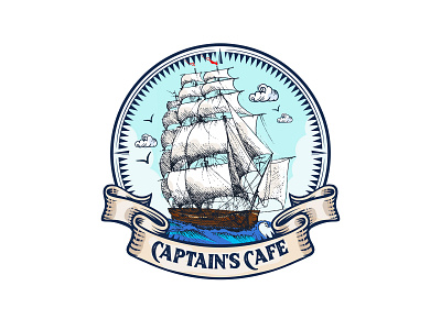 Captain's Cafe branding design graphic design graphicdesign illustration logo vector