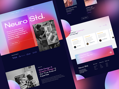 Neuro Studio - Landing Page 3d agency branding gradient header illustration landing page screen studio ui website