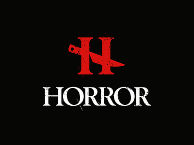 Horror die h horror icon knife letter logo logodesign logotype monogram sign symbol