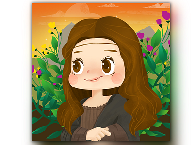 Mona Lisa in the modern age dream illustration landscape mona lisa smile travel ui