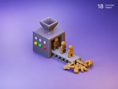 Factory | Everyday object 3d gingerbread illustration