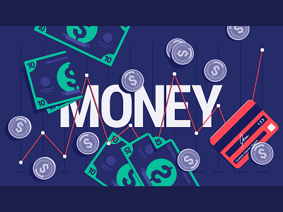 Money backgrounds banking banknote coins colorful credit card earn money earning economic economy finance flat illustraion money money management money transfer motion statistics title title design