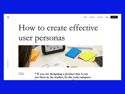 Blog Post Layout 💻 article blog blog design blog post blogging clean clean design clean ui design minimal minimal ui persona portfolio ui uiux user personas ux web design