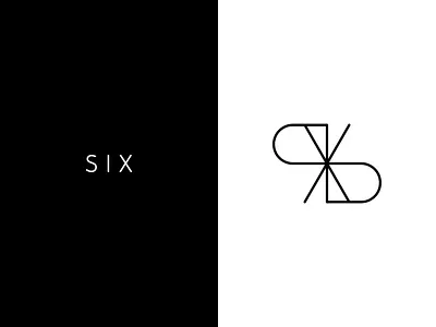 Six 6 design identity inkscape line concept logo mark monogram monograms number six typography