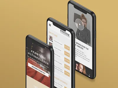 Pantene Mobile UI/UX app css design html5 landing page layout php sql ui ux web website