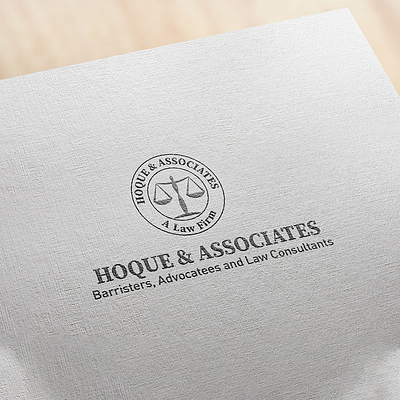 Hoque & Associates branding illustrator law firm logo logo design minimal mockup vector