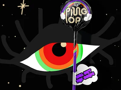 PING POP nootropics, zero cal, gluten free advertising campaign branding candesign candy brand design fooddesign illustration logo logodesign typography