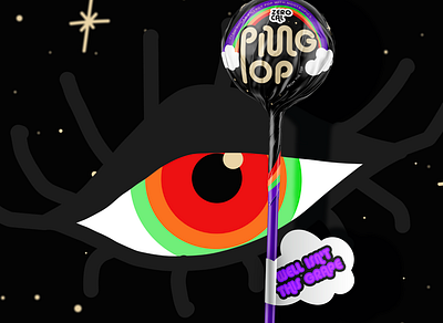 PING POP nootropics, zero cal, gluten free advertising campaign branding candesign candy brand design fooddesign illustration logo logodesign typography