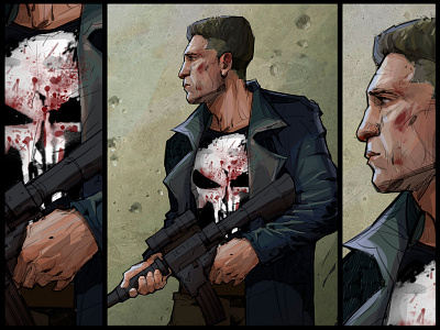 The Punisher 2d 2d art art artwork brush color comic comic art comics comicstrip design digital digitalart illustration