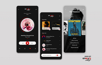 OnBeats - Music Application app design graphic design music app music app ui uiux