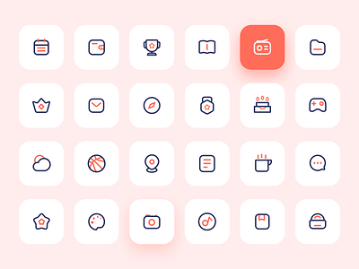 24 linear two-color ICONS app design flat icon illustration logo tabbar ui ux web