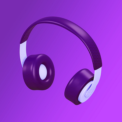 3D Headphones Illustration 3d artwork black blender blender 3d bundle design halftone headphones illustration kit lighting minimalistic purple soft ui user interface