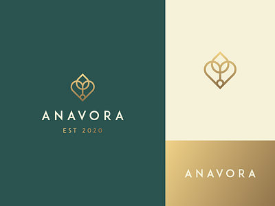 Anavora abstract branding clever elegance fashion flat gradient heart icon identity letter line logo love luxury mark minimal nature plant stroke