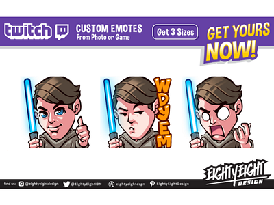 Custom Twitch Emotes for iFevvy angry emote cartoon character emoji emotes facebook good job emote rage emote sticker streamer emotes sub badge twitch twitch emote twitch emotes vector art youtube