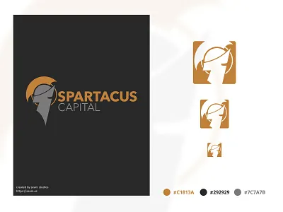 Spartacus capital brand design branding gold icon logo vector yellow