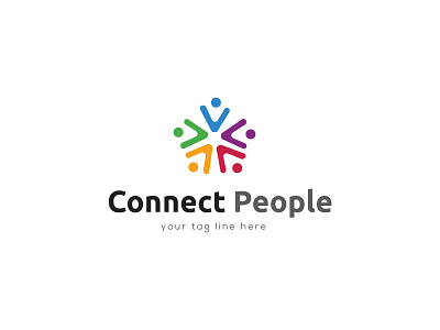 Logo- Connect People bdthemes design flat design logo logo design modern design people connect people connect people icons people logo professional design