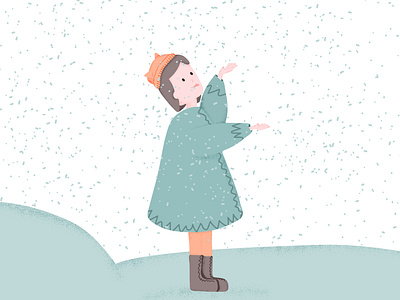 snowfall children colorful design flat illustration landscape noise vector