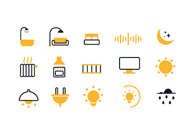 Icon set adobe illustrator app design graphic design icon design icon set iconography icons illustration smart home smart home app ui ui design uxui vector art