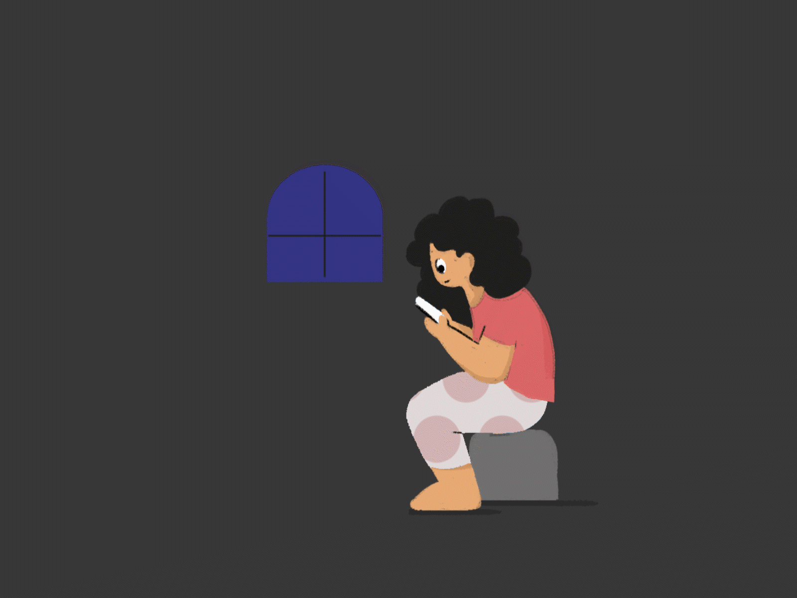 Lockdown Life animatedgif animation animator character design gif girl girlonphone illustration lockdown messaging motion design phone sitting