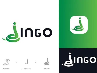 Jingo mobile games 💥⭐ branding cobra game games gaming j letter lettermark lettermarks logo logo design logodesign mobile play snake worm