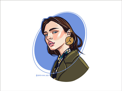 Portrait style beauty fashion design digital illustration digital portrait drawing a portrait fashion portrait girl illustration girl portrait illustration krasnikova krasnikovalogo portrait art portrait illustration