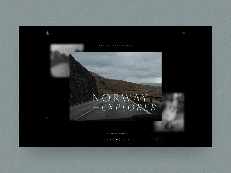 #55 Norway explorer scroll 🇳🇴 🦊 | 99+ Days in the Lab aftereffects dark fox gif grain horizontal horizontal scroll moody noise norway photography smooth squeeze transition