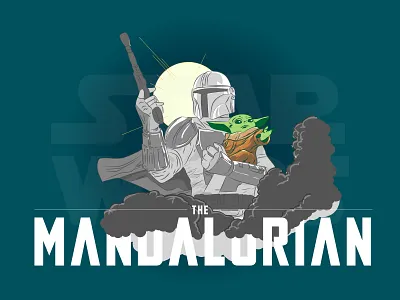 Mandalorian Artwork artwork artworking baby yoda design illustration mandalorian sketch star wars vector yoda