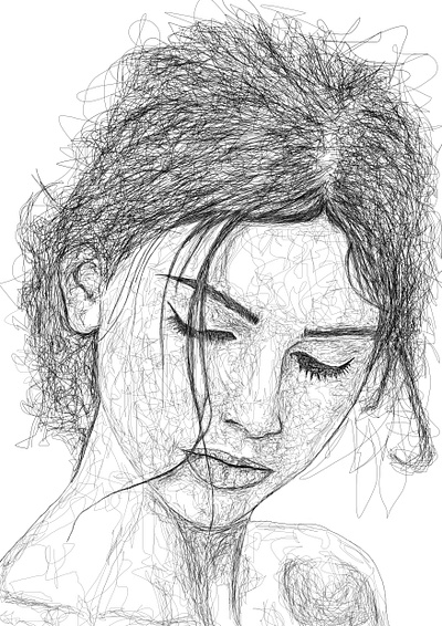 Beautiful girl abstract art beauty design face figure girl graphic illustration line art scribble art vector