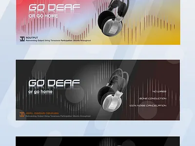 Go Deaf - Web banner ad variations banner banner ad banner design brand design branding design graphic design graphic designer minimal web ad web banner web banner ad web banner design