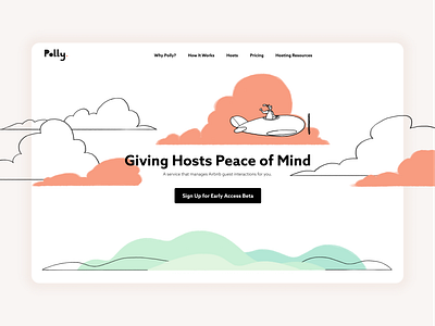 Polly Landing Page airbnb branding desktop illustration landingpage travel ui ux website