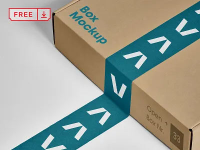 Free Box PSD Mockup box branding design download free identity illustration mockup print psd typography