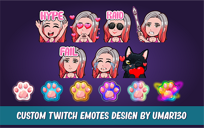 twitch emotes Sub badges badges branding cartoon emotes chibi twitch emotes design emotes kawaii twitch emotes streamer twitch emotes twitch sub badges