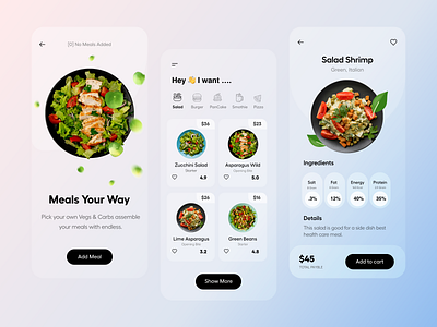 Food Application UI app ui category app clean detail page dowload figma food app food app design food app ui ios app meal planner mobile app product design transparent typography ui ui ux user experience user interface ux